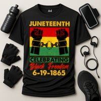 Juneteenth Celebrating Black Freedom 6-19-1865 Breaking The Chains Cooling Performance Crew T-Shirt