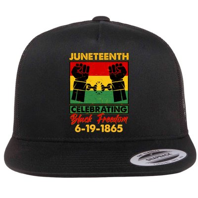 Juneteenth Celebrating Black Freedom 6-19-1865 Breaking The Chains Flatbill Hat