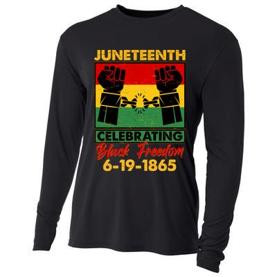 Juneteenth Celebrating Black Freedom 6-19-1865 Breaking The Chains Cooling Performance Long Sleeve Crew