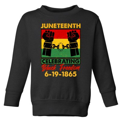 Juneteenth Celebrating Black Freedom 6-19-1865 Breaking The Chains Toddler Sweatshirt