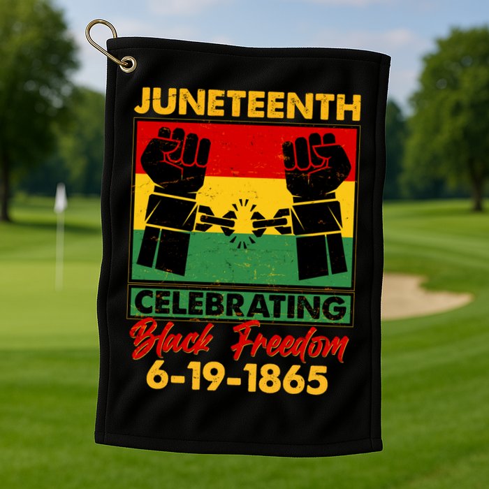 Juneteenth Celebrating Black Freedom 6-19-1865 Breaking The Chains Golf Towel