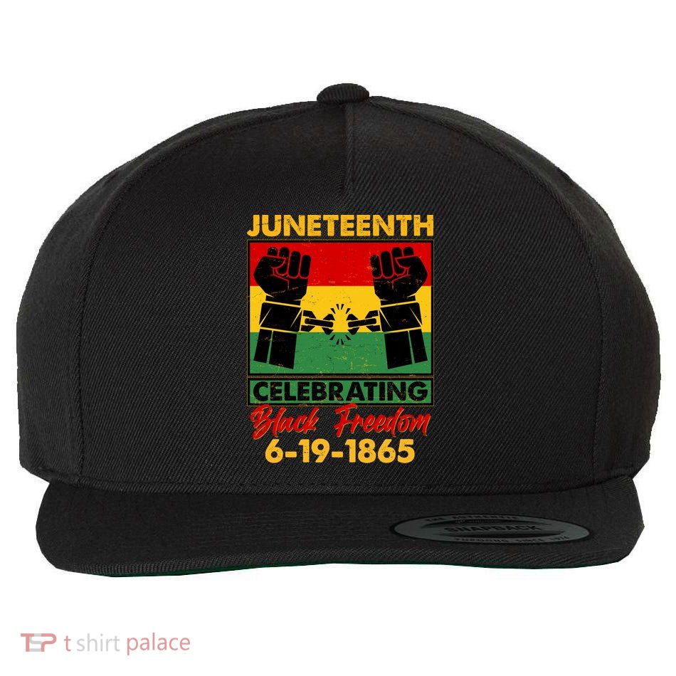 Juneteenth Celebrating Black Freedom 6-19-1865 Breaking The Chains Wool Snapback Cap
