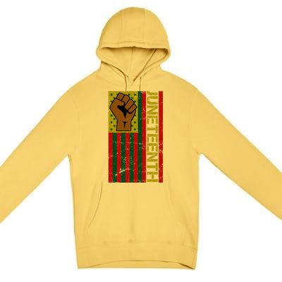 Juneteenth Flag Independence Day Vintage Celebration Premium Pullover Hoodie