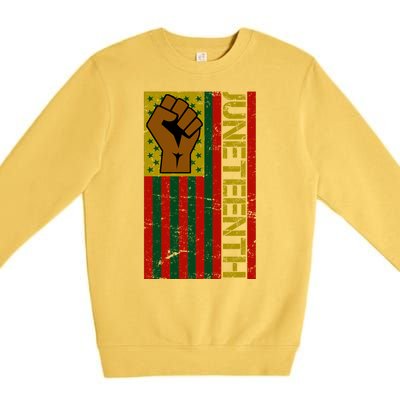 Juneteenth Flag Independence Day Vintage Celebration Premium Crewneck Sweatshirt