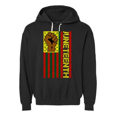 Juneteenth Flag Independence Day Vintage Celebration Garment-Dyed Fleece Hoodie