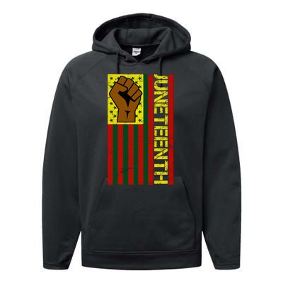 Juneteenth Flag Independence Day Vintage Celebration Performance Fleece Hoodie