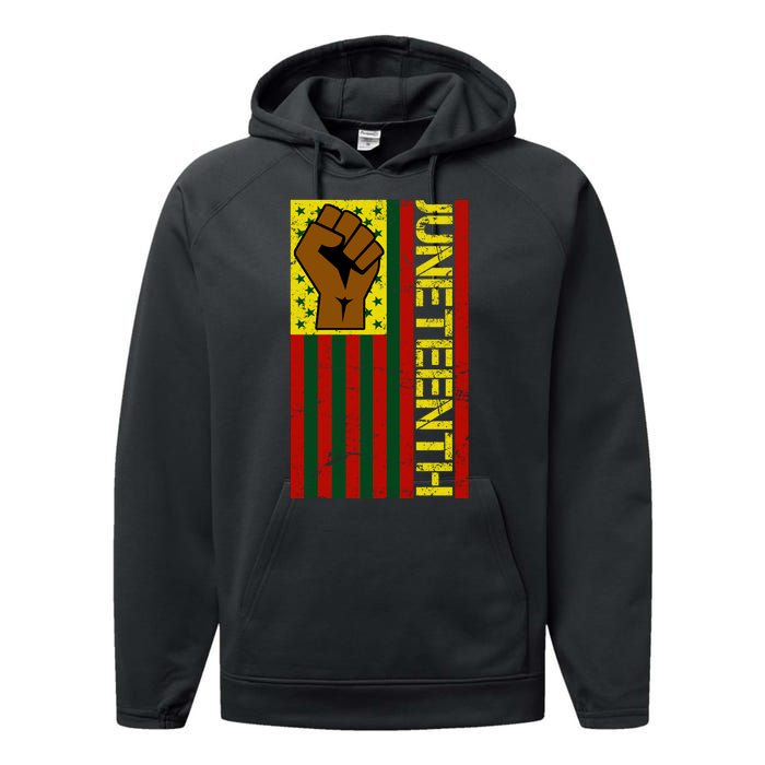 Juneteenth Flag Independence Day Vintage Celebration Performance Fleece Hoodie