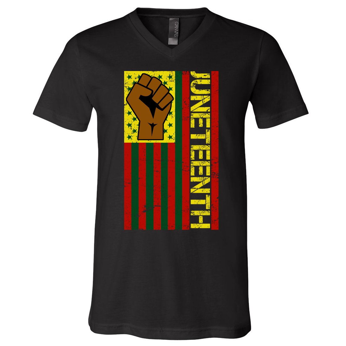 Juneteenth Flag Independence Day Vintage Celebration V-Neck T-Shirt