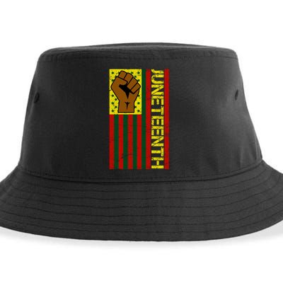 Juneteenth Flag Independence Day Vintage Celebration Sustainable Bucket Hat