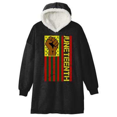 Juneteenth Flag Independence Day Vintage Celebration Hooded Wearable Blanket