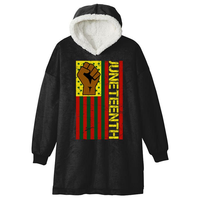 Juneteenth Flag Independence Day Vintage Celebration Hooded Wearable Blanket