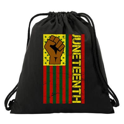 Juneteenth Flag Independence Day Vintage Celebration Drawstring Bag