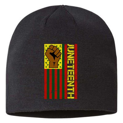 Juneteenth Flag Independence Day Vintage Celebration Sustainable Beanie