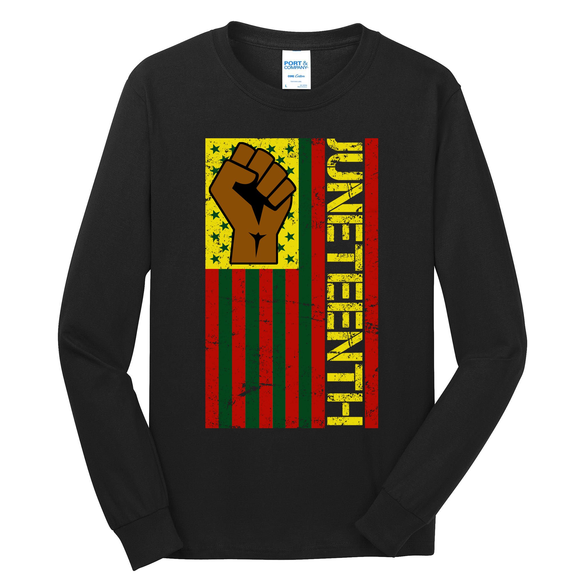 Juneteenth Flag Independence Day Vintage Celebration Tall Long Sleeve T-Shirt
