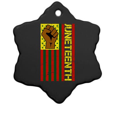 Juneteenth Flag Independence Day Vintage Celebration Ceramic Star Ornament