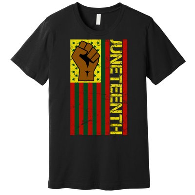 Juneteenth Flag Independence Day Vintage Celebration Premium T-Shirt