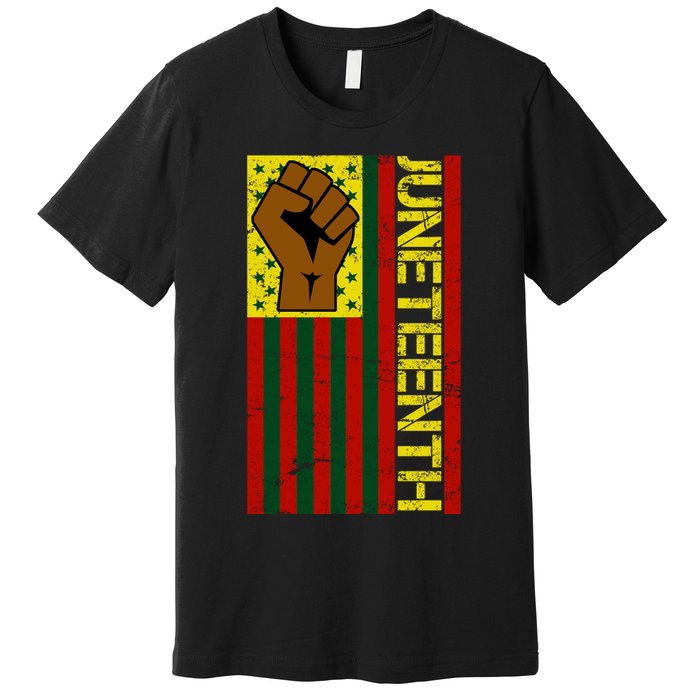 Juneteenth Flag Independence Day Vintage Celebration Premium T-Shirt