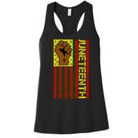 Juneteenth Flag Independence Day Vintage Celebration Women's Racerback Tank