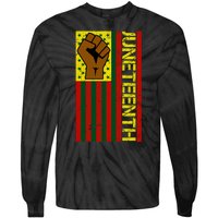 Juneteenth Flag Independence Day Vintage Celebration Tie-Dye Long Sleeve Shirt