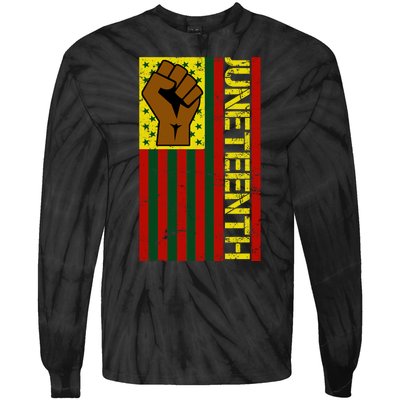 Juneteenth Flag Independence Day Vintage Celebration Tie-Dye Long Sleeve Shirt