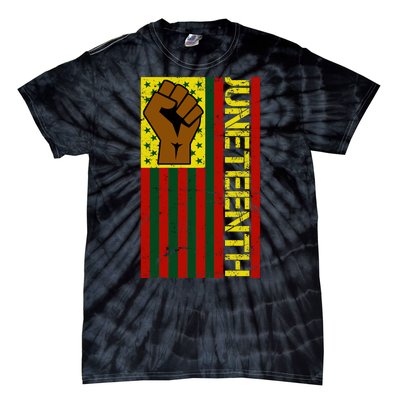 Juneteenth Flag Independence Day Vintage Celebration Tie-Dye T-Shirt