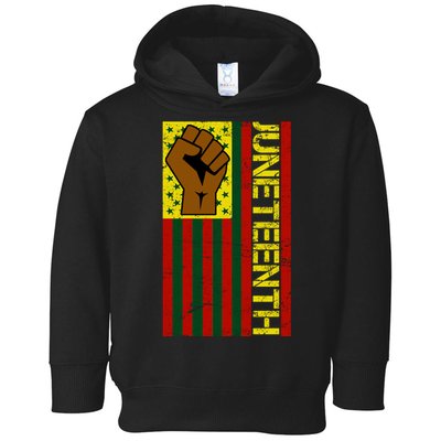 Juneteenth Flag Independence Day Vintage Celebration Toddler Hoodie