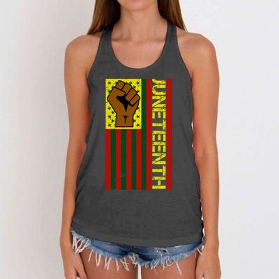 Juneteenth Flag Independence Day Vintage Celebration Women's Knotted Racerback Tank