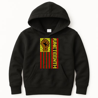 Juneteenth Flag Independence Day Vintage Celebration Kids Hoodie