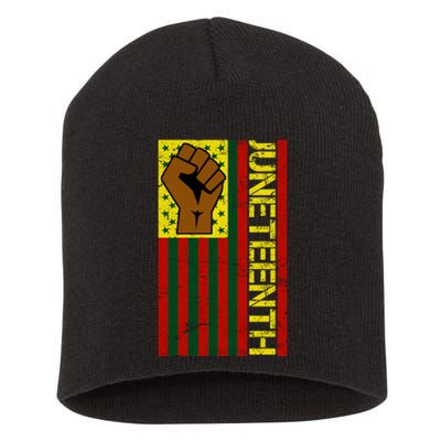 Juneteenth Flag Independence Day Vintage Celebration Short Acrylic Beanie