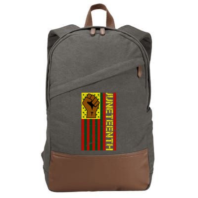 Juneteenth Flag Independence Day Vintage Celebration Cotton Canvas Backpack