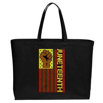 Juneteenth Flag Independence Day Vintage Celebration Cotton Canvas Jumbo Tote