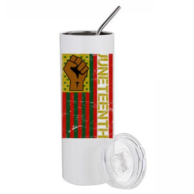 Juneteenth Flag Independence Day Vintage Celebration Stainless Steel Tumbler