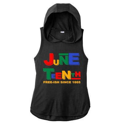 Juneteenth Free-ish Since 1865 Ladies PosiCharge Tri-Blend Wicking Draft Hoodie Tank