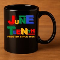 Juneteenth Free-ish Since 1865 11oz C Handle Ceramic Mug