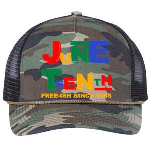 Juneteenth Free-ish Since 1865 Retro Rope Trucker Hat Cap