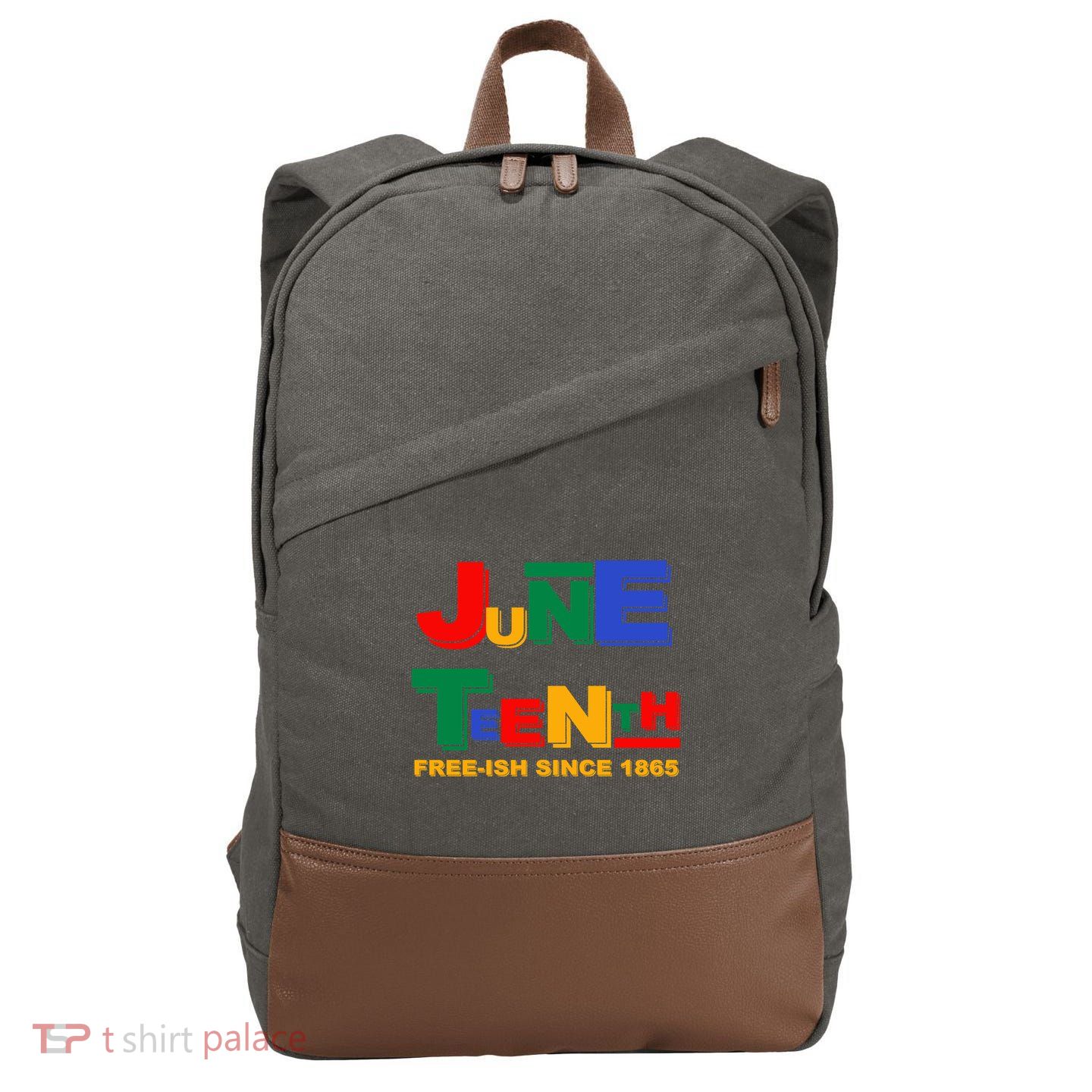 Juneteenth Free-ish Since 1865 Cotton Canvas Backpack