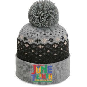 Juneteenth Free-ish Since 1865 African Color The Baniff Cuffed Pom Beanie