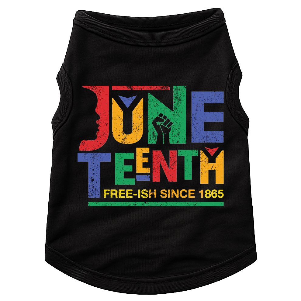 Juneteenth Free-ish Since 1865 African Color Doggie Tank