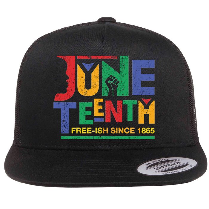 Juneteenth Free-ish Since 1865 African Color Flatbill Hat