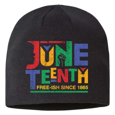 Juneteenth Free-ish Since 1865 African Color Sustainable Beanie