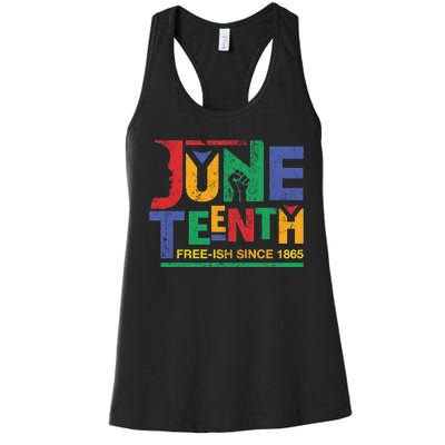 Juneteenth Free-ish Since 1865 African Color Women's Racerback Tank