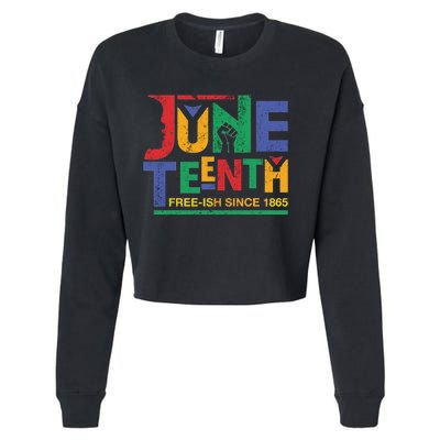 Juneteenth Free-ish Since 1865 African Color Cropped Pullover Crew