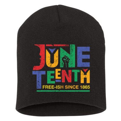 Juneteenth Free-ish Since 1865 African Color Short Acrylic Beanie