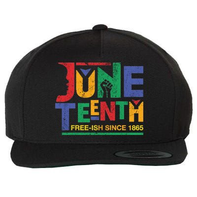 Juneteenth Free-ish Since 1865 African Color Wool Snapback Cap