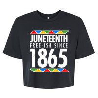 Juneteenth Free-ish Since 1865 African Colors Bella+Canvas Jersey Crop Tee