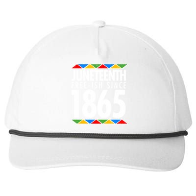 Juneteenth Free-ish Since 1865 African Colors Snapback Five-Panel Rope Hat