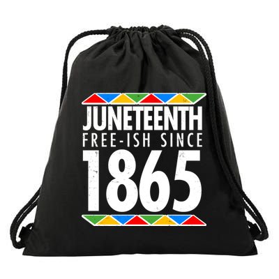 Juneteenth Free-ish Since 1865 African Colors Drawstring Bag