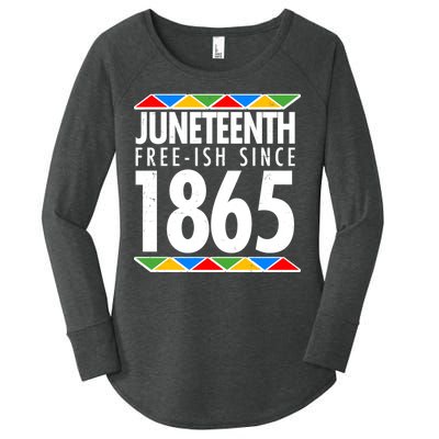 Juneteenth Free-ish Since 1865 African Colors Women's Perfect Tri Tunic Long Sleeve Shirt