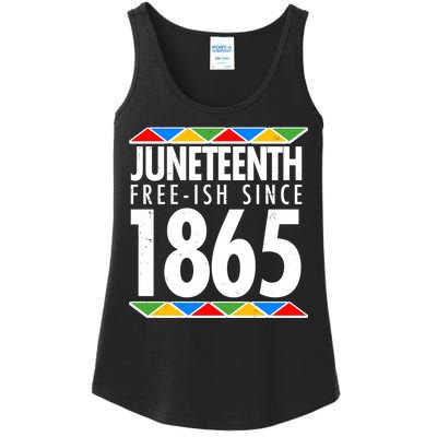 Juneteenth Free-ish Since 1865 African Colors Ladies Essential Tank