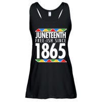 Juneteenth Free-ish Since 1865 African Colors Ladies Essential Flowy Tank